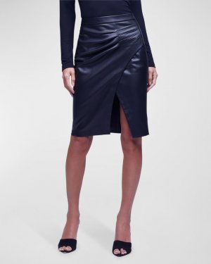 Плиссированная юбка-карандаш из искусственной кожи Maude L'Agence L'AGENCE