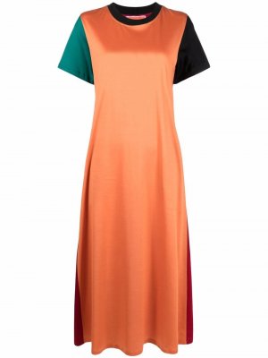 Платье с короткими рукавами и вставками La DoubleJ. Цвет: оранжевый