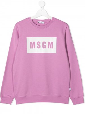 Толстовка с логотипом Msgm Kids. Цвет: фиолетовый