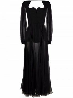 Платье макси с вырезом в форме сердца Versace. Цвет: черный