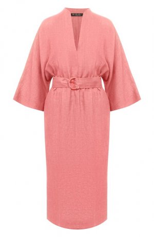 Льняное платье Loro Piana. Цвет: розовый
