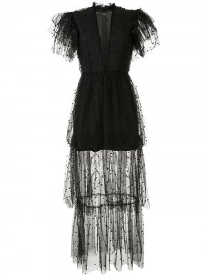 Длинное ярусное платье Macgraw. Цвет: черный