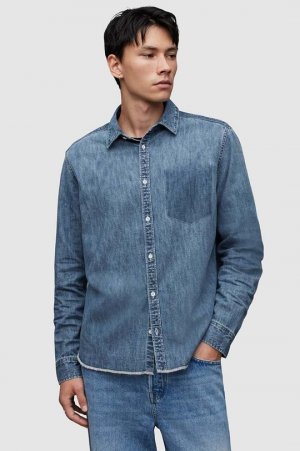 SOLAR джинсовая рубашка из хлопка , синий AllSaints
