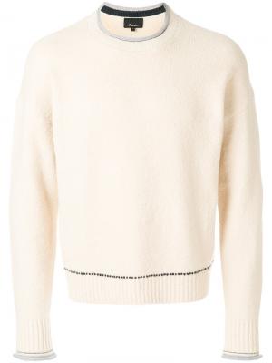 Пуловер с контрастной окантовкой 3.1 Phillip Lim. Цвет: телесный