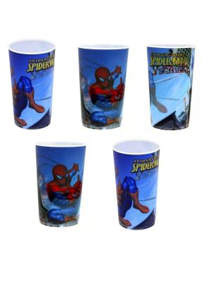 Набор пластиковых стаканов Spider-Man (5 по 400 мл). Цвет: синий, красный