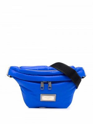 Поясная сумка с логотипом Dolce & Gabbana. Цвет: синий
