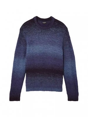 Полосатый свитер с круглым вырезом и эффектом омбре , синий Club Monaco