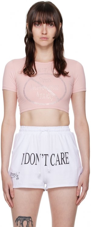 Эксклюзивная розовая футболка SSENSE «Мне все равно» Praying