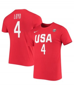 Женская баскетбольная красная футболка с именем и номером Jewell Loyd USA , красный Nike