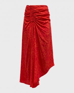 Асимметричная юбка миди с леопардовым принтом Adeline A.L.C.
