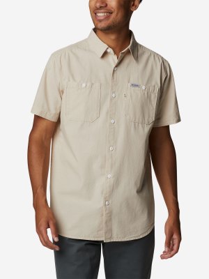 Рубашка мужская Scenic Ridge Woven Short Sleeve, Бежевый Columbia. Цвет: бежевый