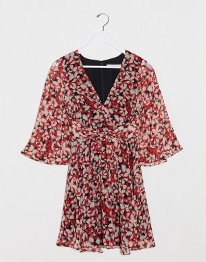 Платье мини с цветочным принтом -Красный Talulah