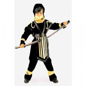 Детский костюм Отважного Ниндзи Bat-26 Батик. Цвет: золотистый/черный