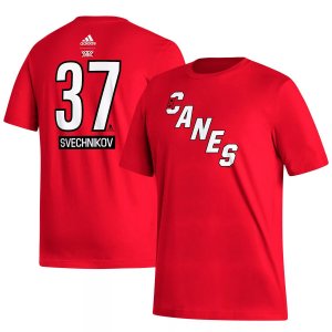 Мужская футболка Андрей Свечников Red Carolina Hurricanes Reverse Retro 2.0 с именем и номером Adidas