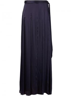 Удлиненная шелковая юбка Lagence L'agence. Цвет: синий