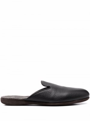 Almond-toe leather slippers Corneliani. Цвет: черный