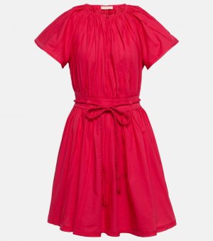 Платье мини Jessa из хлопкового поплина ULLA JOHNSON, розовый Johnson