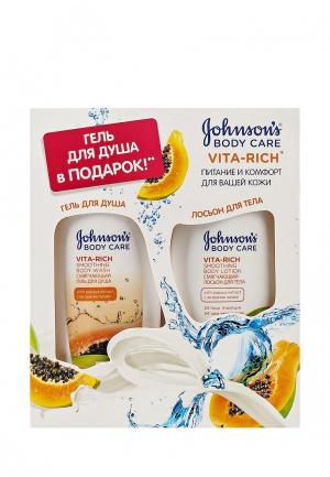 Набор Johnson & Johnsons Body Care VITA-RICH Лосьон для тела с экстрактом Папайи Смягчающий 250 мл, Гель душа мл