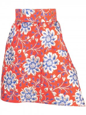 Жаккардовая юбка мини с цветочным узором Maison Rabih Kayrouz. Цвет: разноцветный