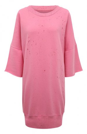 Пуловер из хлопка и шерсти MM6. Цвет: розовый
