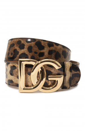 Кожаный ремень Dolce & Gabbana. Цвет: леопардовый