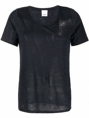 Semi-sheer linen T-shirt Allude. Цвет: синий
