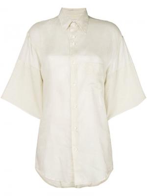 Прозрачная рубашка свободного кроя с короткими рукавами Wales Bonner. Цвет: бежевый