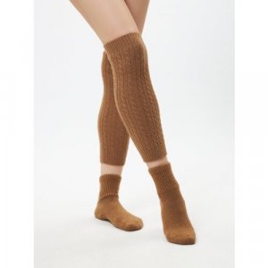 Женские гетры , размер f, коричневый KHAN Cashmere. Цвет: коричневый