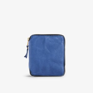 Кожаный кошелек на молнии , темно-синий Comme des Garçons