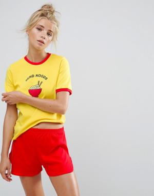 Пижама с шортами Adolescent Clothing. Цвет: желтый