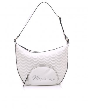Белая сумка через плечо в стиле хобо со стеганой отделкой, белый Mariamare