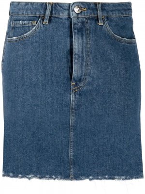 Джинсовая юбка с необработанными краями 3x1. Цвет: синий