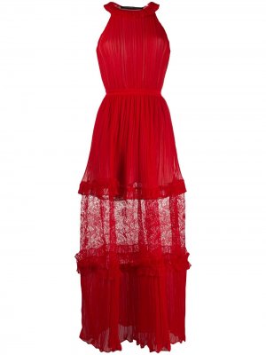 Расклешенное платье с вышивкой Antonino Valenti. Цвет: красный