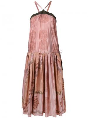 Платье с вырезом-халтер Volantis G.V. Majil. Цвет: розовый и фиолетовый