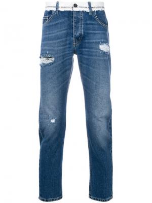 Рваные джинсы Frankie Morello. Цвет: синий