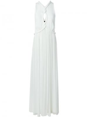 Платье макси с декоративной веревкой Jay Ahr. Цвет: белый