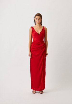 Платье Halston. Цвет: красный