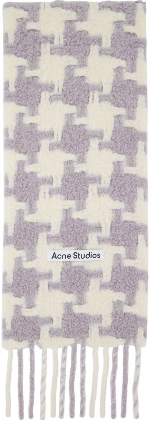 Пурпурно-белый шарф с узором «г Acne Studios