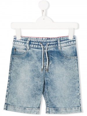Джинсовые шорты с поясом на шнурке The Marc Jacobs Kids. Цвет: синий