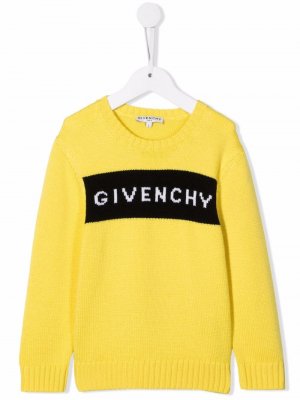Джемпер с логотипом Givenchy Kids. Цвет: желтый