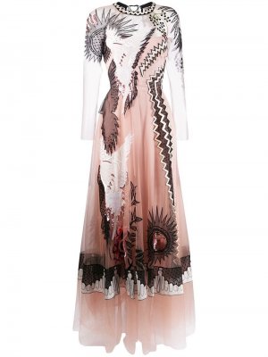 Вечернее платье с вышивкой Temperley London. Цвет: розовый