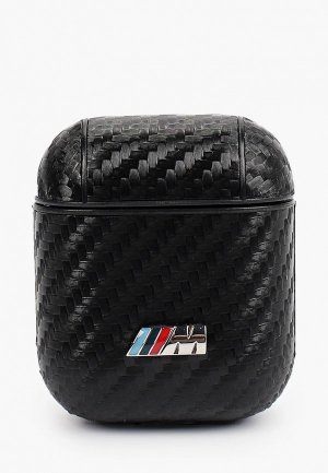 Чехол для наушников BMW Airpods, M-collection PU carbon effect with metal logo Black. Цвет: черный