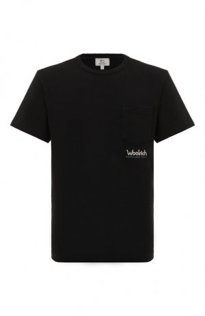 Хлопковая футболка Woolrich. Цвет: чёрный