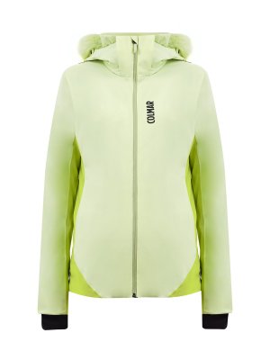 Утепленная куртка с обработкой Teflon EcoElite™ и эко-мехом COLMAR. Цвет: зеленый