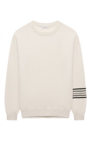 Кашемировый пуловер Brunello Cucinelli. Цвет: белый