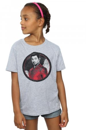 Хлопковая футболка с красным кольцом «Шанг-Чи и легенда десяти колец» , серый Marvel