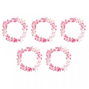 Ожерелье гавайское Двухцветное, цвет бело-розовый (Набор 5 шт.) Happy Pirate. Цвет: розовый