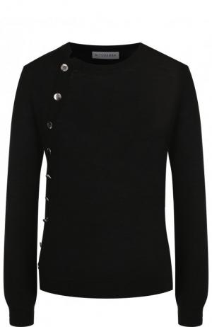 Шерстяной пуловер с контрастными пуговицами Altuzarra. Цвет: черный