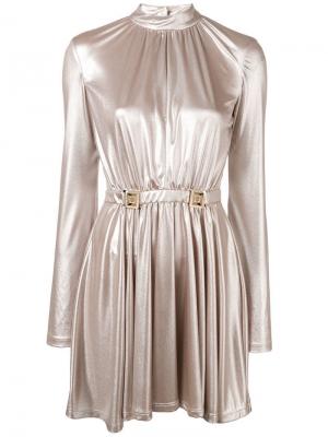Платье мини с длинными рукавами Versace Collection. Цвет: бежевый