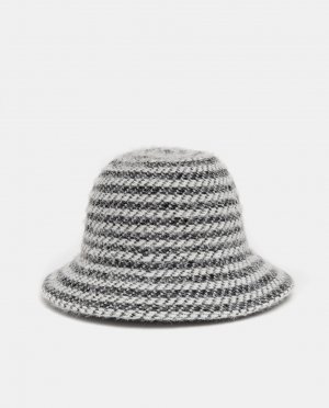 Черно-белая полосатая шляпа-клош , мультиколор Nine West